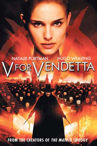 Poster do filme V de Vingança com o rosto de V